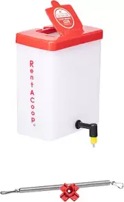 Rentacoop 64oz Drinker with 2 Nipples for Chicks, Quail, Pigeons & Small Birds