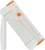 A4 Paper Cutter, 12 Inch Straight Paper Trimmer with Side Ruler and Security Blades, Paper Slicer, Scrapbooking Tool, Craft Paper Cutter for Craft Paper, Photo, Coupon, Label and Cardstock (White)
