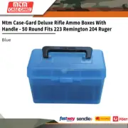 Mtm Case-gard Deluxe Rifle Ammo Boxes With Handle 50 Round 223 Rem #h50-rs-24