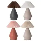 INS Nordic Bedside Lamp USB Rechargeable Stepless Dimming Pleats LED Table Light