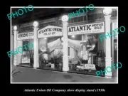 OLD LARGE HISTORIC PHOTO OF THE ATLANTIC UNION OIL COMPANY DISPLAY STAND c1930s
