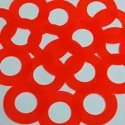Donut Ring Vinyl Shape 1.5" Red Go Go Fluorescent Edge Glow