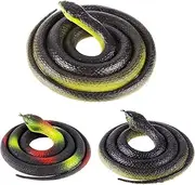 Fake Snake 3 PCS Realistic Rubber Snake Fake Mamba Snake Garden Props to Scare Birds and Cats Halloween Decoration Prank Party 7.2 Inch and 31.5 Inch