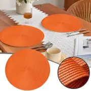 Round Braided Placemats Table Mats For Dining Tables Woven Washable Non Slip