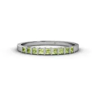 TriJewels Princess Cut Peridot 0.90 ctw Wedding Band Ring 14K Gold JP:102413