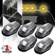 5Pcs Black Housing [Yellow LED] Cab Roof Running Light+Switch for 80-96 F150-350