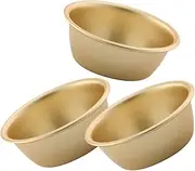 HANABASS 3Pcs Golden Aluminum Korean Wine Bowl Rice Wine Cups for Home Restaurant Outdoor Camping Insulated Food Bowls for Soups Dishes Durable Versatile Dinnerware