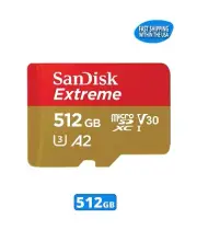 Sandisk 512GB Extreme MicroSD Memory Card Steam Deck Nintendo Switch Gaming