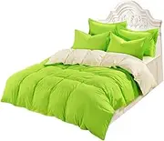 PRETYZOOM Breathable Duvet Cover Fruit Green and Cream Soft Fade Resistant Bedding Cover for Comforter Protection Easy Care and Stylish Home Decor