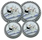 SET OF 4, ROUND STOVE TOP BURNER COVERS. (CHEFS (1)) Chefs (1)