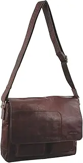 [Pierre Cardin] Unisex Rustic Leather Computer/Messenger Shoulder Bag