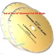 LOT TWO 14" Diamond Cut Off Blade 4 Concrete Brick Stone Slate Masonry