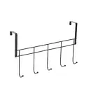 Over Door 5 Hook Hanger Clothes Coat Hat Towel Storage Organiser Rack Holder