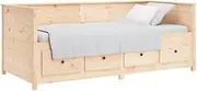 vidaXL Solid Wood Pine Day Bed Living Room Bedroom Furniture Wooden Sleepover Overnight Bed Sofa Couch Occasional Bed Seating 80x200 cm