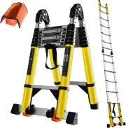18 Ft Telescoping Ladder A Frame, Compact Aluminum Extension Telescopic Step