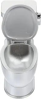 Doll House Toilet, Mini Commode Model, Flushing Toilet Toybathroom Furniture Dollhouse Accessories(Silver)