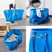 IKEA FRAKTA Large Blue Reusable Tote Bag Shopping Grocery Laundry Storage Travel