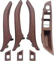 Rynplex LHD RHD Armrest Interior Leather Door Handle Assembly 7PCS Set, for BMW, for 5 Series F10 F11 F18 520i 523i 525i 528i 535i 2010-2017 5141 7225 865 5141 7225 867 Car Interior Door Handle(RHD R