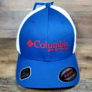 Columbia Men's L/XL PFG Fishing Gear American Flag Mesh Ball Cap Flexfit Hat NEW
