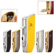 Galiner 3 Jet Torch Flame Cigar Lighter With Punch Butane Gas Refillable Travel