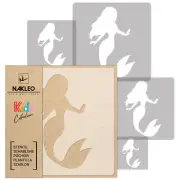 5x reusable PLASTIC Stencils / 13.4" to 3.5" / Nursery KIDS Template / SIREN