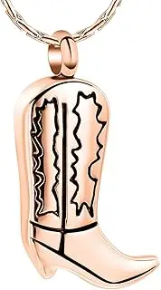 DOTUIARG Cremation Memorial Urn Jewelry Ashes Necklace Stainless Steel Boot Pendant Keepsake
