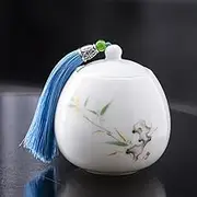 sealed lids, 270Ml Ceramic Tea Canister Vintage Chinese Style Tea Storage Jars Traditional Tea Tins Ceramic with Airtight Lid,B(B)