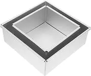 VERDANVERSE 2pcs Aluminium Alloy Square Chiffon Cake Mold Non-Stick Baking Pan Detachable Bottom for Even Cooking Easy Release for Home Restaurant Baking