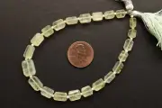 13 inch strand of natural Prehnite Octagon Faceted 11.5x8x5-6.5x5.5x3.5mm beads.