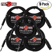 5-PACK Pig Hog 6FT TRS Male to XLR Female Balanced Cable PX-TMXF6