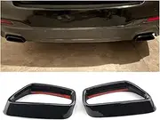 Compatible for BMW 5 Series G30 G31 2018-2021 Stainless Steel Black Car Exhaust tip Cover Stickers Exterior Modification Car Accessories