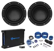 (2) Polk Audio DB842SVC 8” 1500 Watt Car Audio Subwoofers+Mono Amplifier+Amp Kit