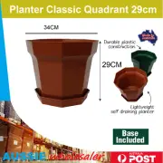 Planter Classic Quadrant Pot Garden Octagon Flower Plastic Pots Saucer Classic