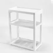 3Layers Multi-use Storage Shelf Simple Floor Standing Storage Rack Living Room Bathroom Kitchen Rack Bookshelf Display Stand Compartment Shelf