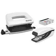 Leitz Nexxt Wow Mini Stapler and Punch Set White