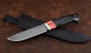 Knife Barracuda-2 steel damascus handle black hornbeam carved acrylic