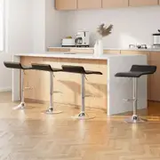 Artiss 4x Bar Stools Adjustable Gas Lift Chairs Black