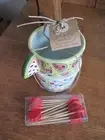 Mud Pie Set of 2 Ramekins "Water Fruity" with 12 Appetizer Toothpicks
