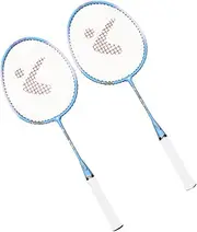 GOOHOCHY 1Pair Badminton Racket Set Aluminium Alloy Lightweight Outdoor Sports Rackets for Training Equipment for Beginners Random Blue Pink Colors