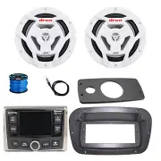 JBL Marine Radio, Antenna, 2x 6.5" 150W White Speaker w/Wire,Spa Bezel, Adapter