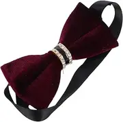 [Yardenfun] Men Bow Ties Velvet Bow Tie Rhinestone Bowtie Adjustable Formal Necktie For Tuxedo Wedding Business