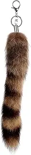 [VALICLUD] Furry Raccoon Tail Keychain Aesthetic Car Keychain for Women Versatile Purse Charm Intricate Craftsmanship