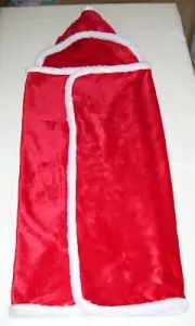 Boys Girls Hudson Baby Red Super Soft Plush Santa Christmas Hooded Baby Blanket