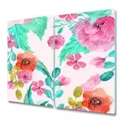 Glass Induction Ceramic Hob Cover Beautiful floral Pink Subtle and soft art