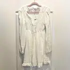 LUCCA COUTURE Smocked Gauze Peasant Mini Dress Size Medium NWT