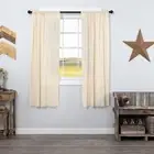 TOBACCO CLOTH Natural SHORT PANEL CURTAIN FRINGED SET 63X36