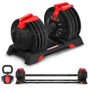 Cortex Revolock V2 24kg Adjustable Steel Dumbbell Barbell Kettlebell All-in-One