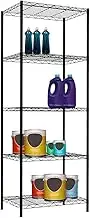 Home Basics Wire Shelving Storage Unit (5 Tier, Black)