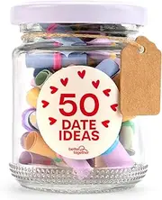 50 Scrolls Jar Date Ideas for Couples - Fun Date Night Cards, Romantic Gifts for Newlyweds, Boyfriend, Girlfriend, Husband, or Wife - Unique Couples Gift Ideas, Just Married, Wedding, Honeymoon