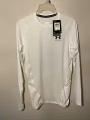 Under Armour Mens HeatGear Armour Long Sleeve Compression Top - White